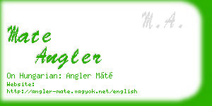 mate angler business card